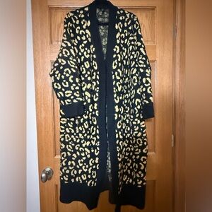 Torrid Black and Tan Animal Print Cardigan